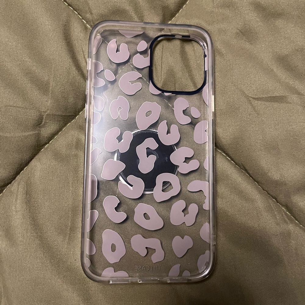 Clear Leopard Print iPhone 12 case